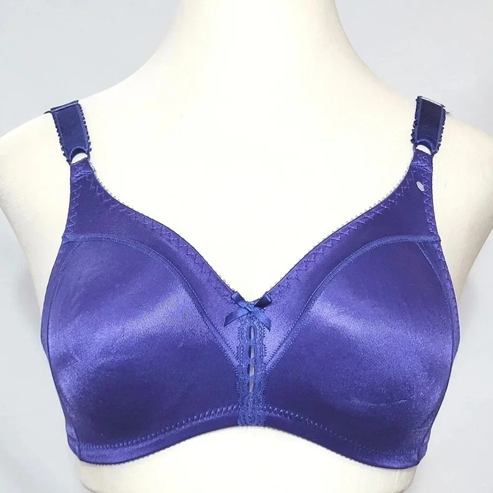 36B Bali 3820 Double Support Wire Free Bra Blue